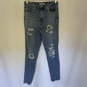 Levis 721 High Rise Skinny Jeans Distressed Denim Size 30‎ comfortable casual